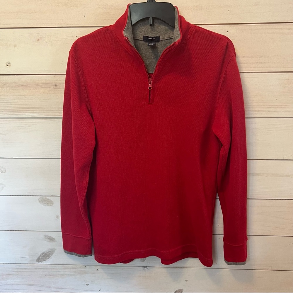 SALE Gap Kids Boys Red Pullover Sweater 1/4 Zip Size XXL